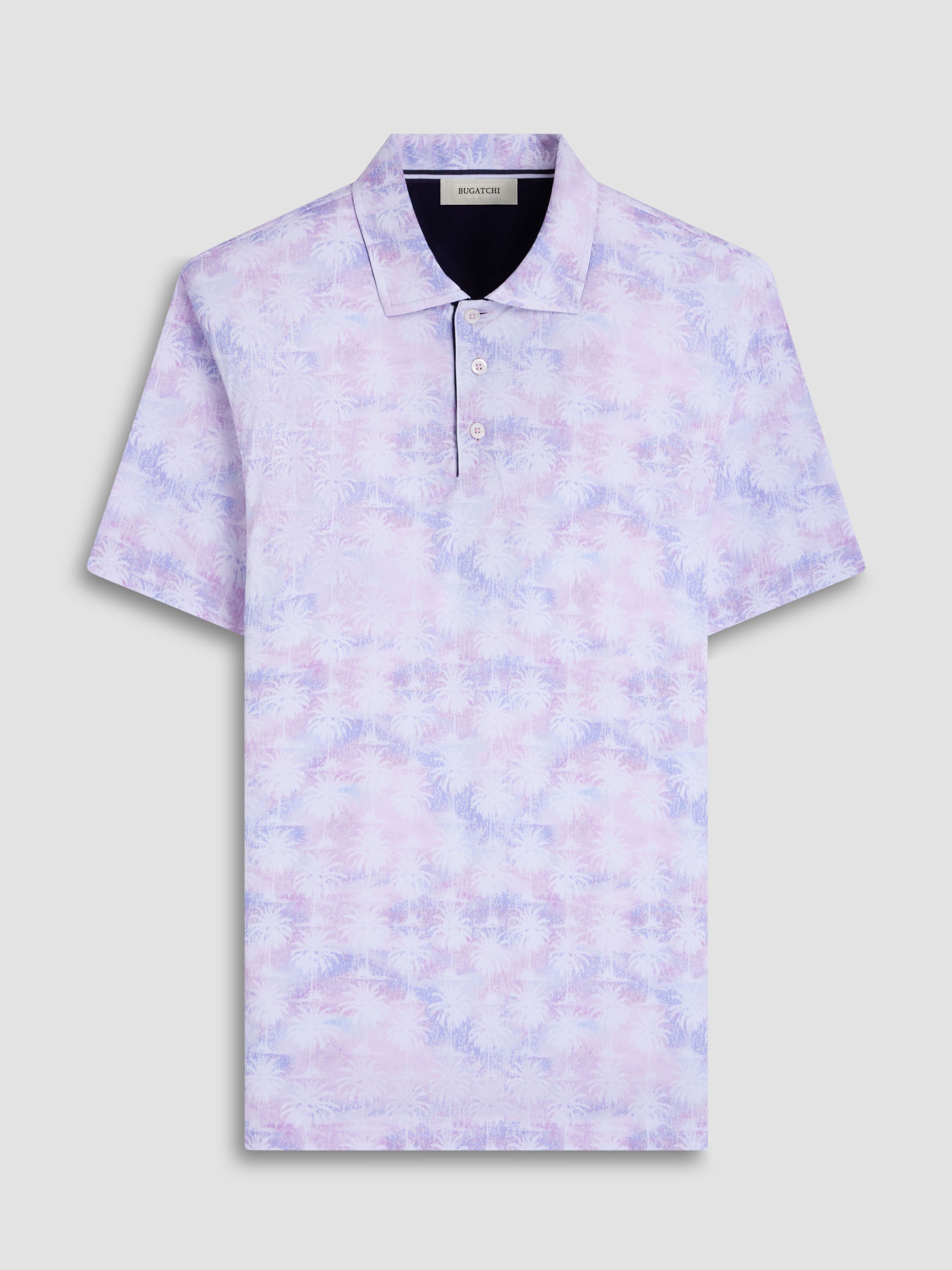 S/S Bugatchi Hendrix Digital Polo For Men In Pink - Mondo Uomo