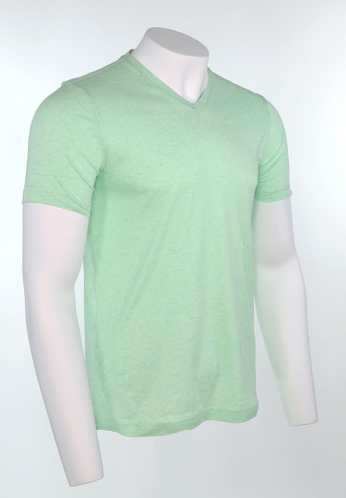 Raffi Aqua Cotton Noah V-Neck Tee in Mint – view 3 #Color_Mint