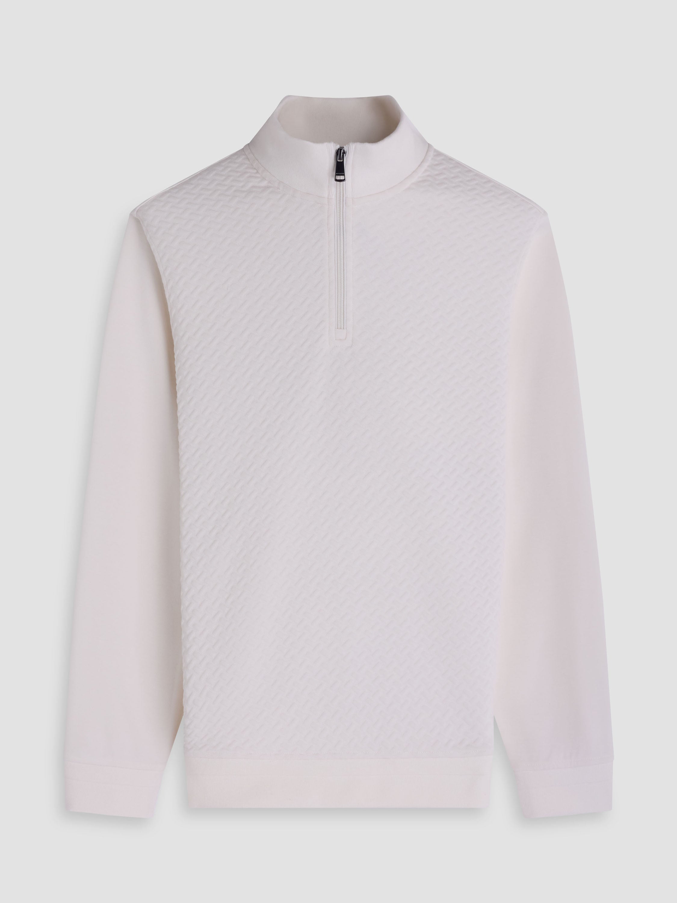 Bugatchi L/S Quarter Zip Knit, Chalk