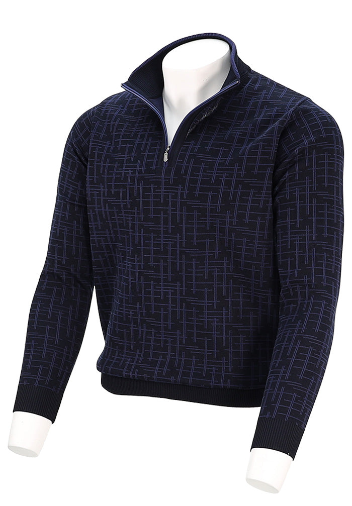 St. Croix Cross Hatch Zip Mock | Deep Navy