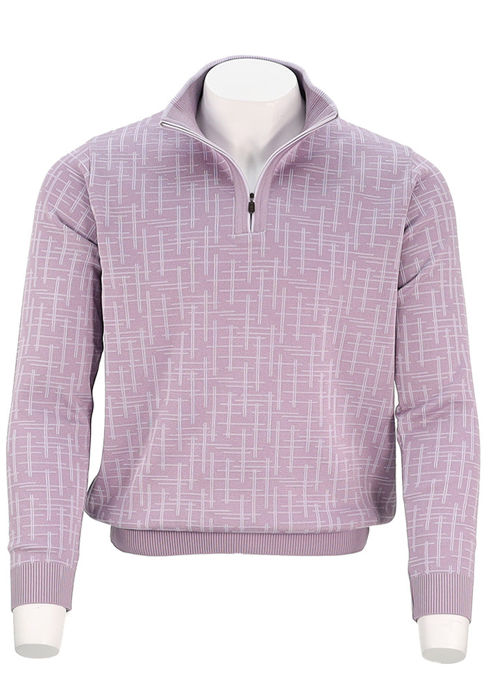 St. Croix Cross Hatch Zip Mock | Wisteria