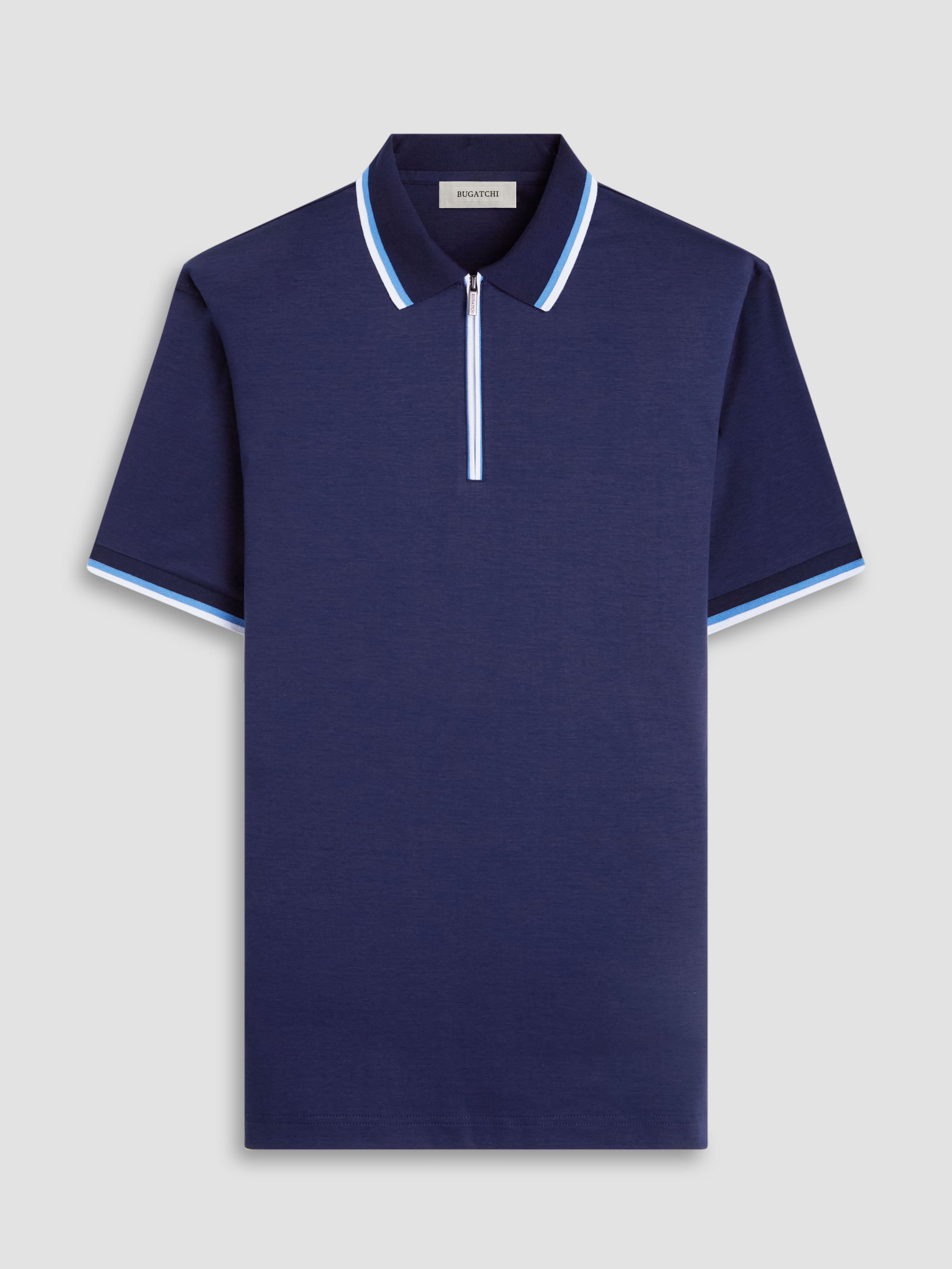 S/S Bugatchi Quarter Zip Polo