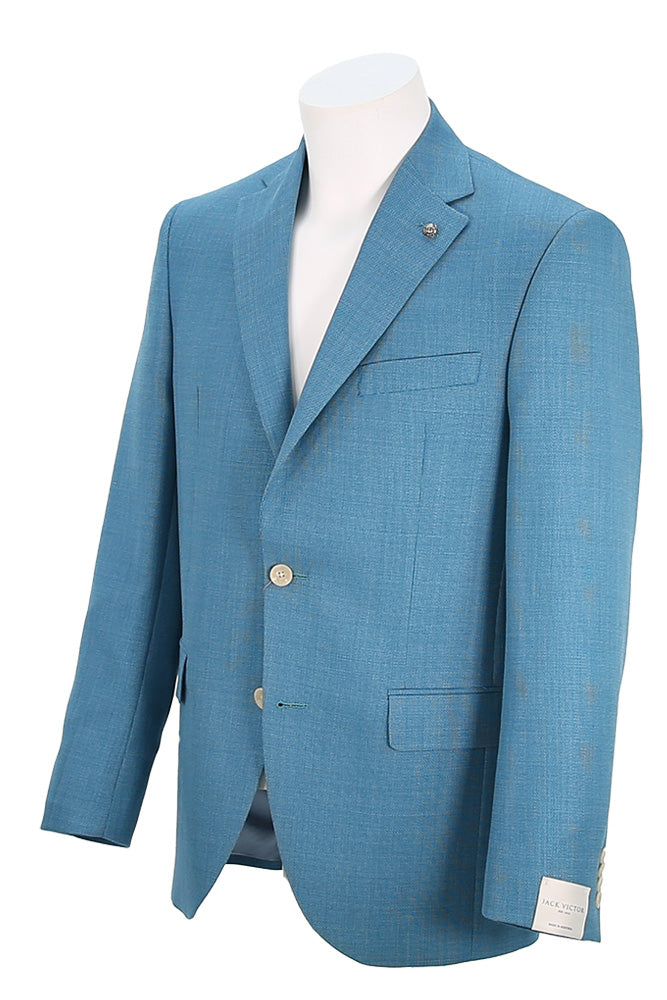 Jack Victor Men's Sport Coat In Mediterranean Blue Angled View 1251118