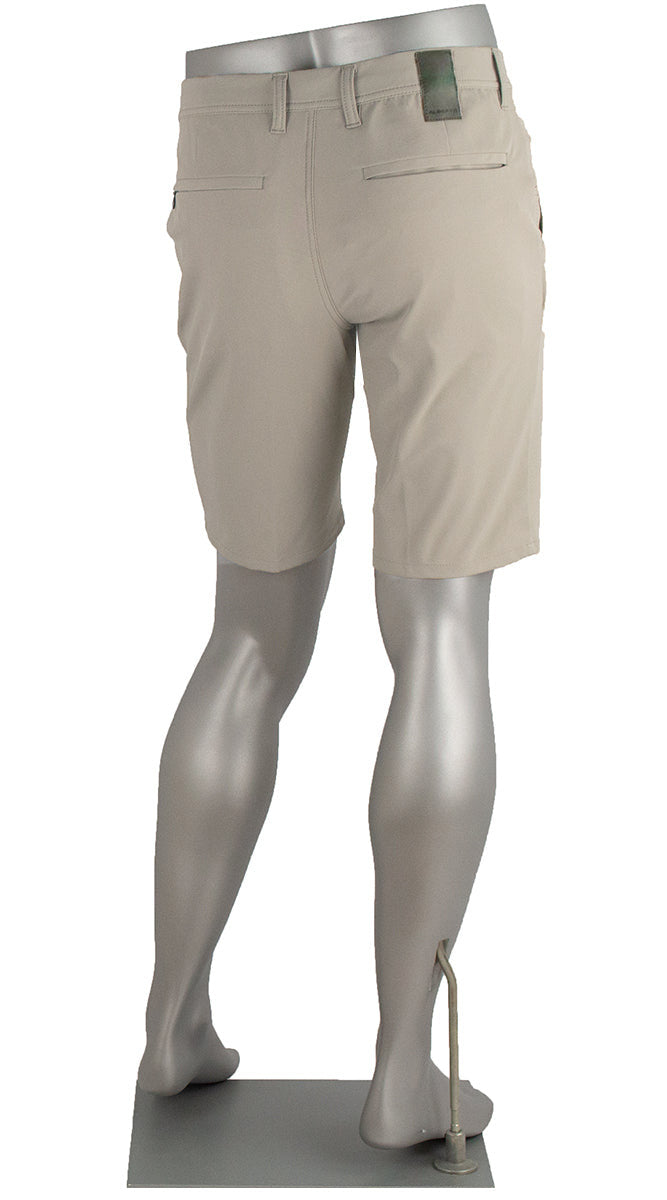 Alberto Men’s Beige Earnie Golf 3X DRY Shorts With Slim Fit Design Back View