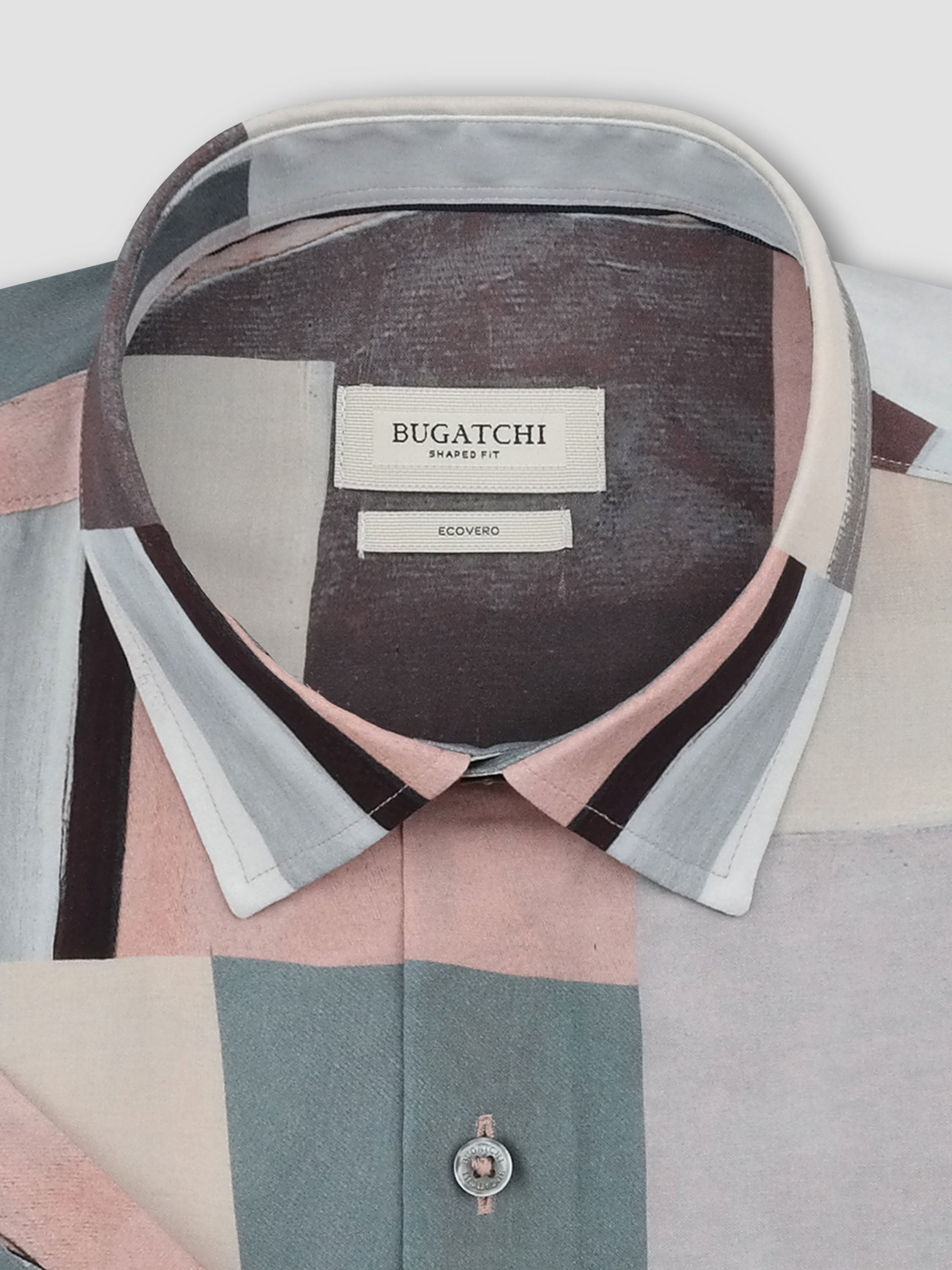 Bugatchi Orson Shaped S/S Shirt, Dusty Pink