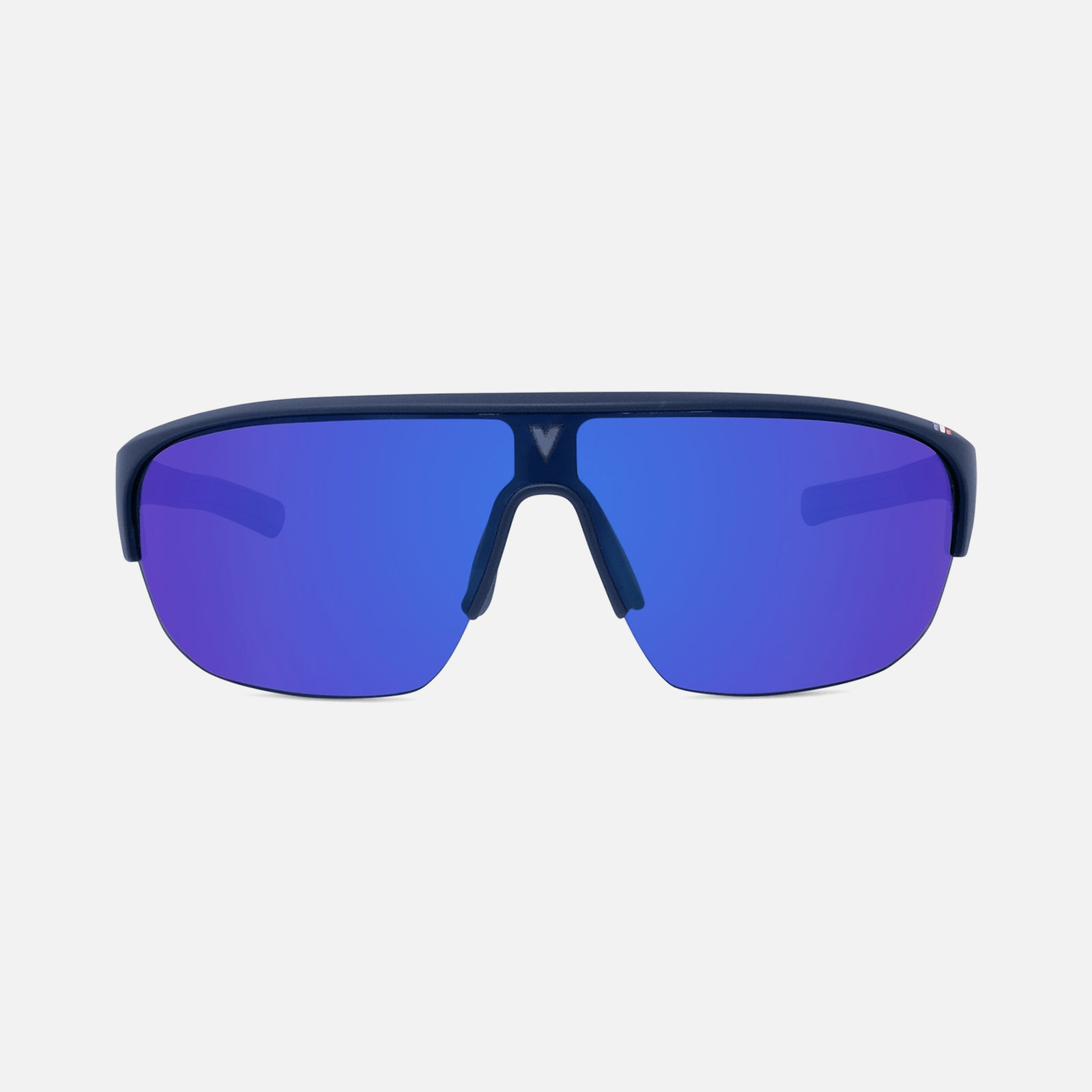 Vuarnet Racing Sunglasses For Men In Matte Dark Blue Curved frame- Mondo Uomo