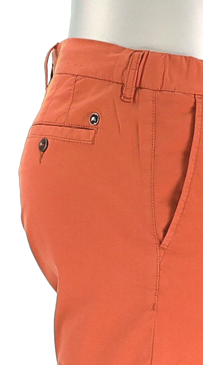 Alberto Super Light Cotton Pants For Men In Orange Close Up