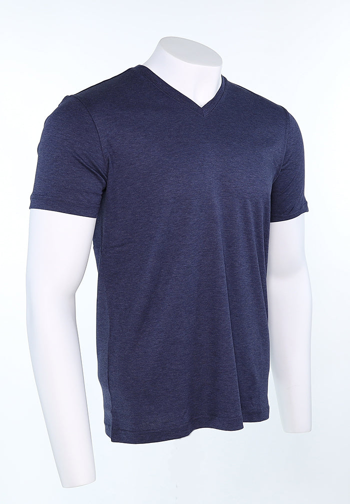 Raffi Aqua Cotton Noah V-Neck Tee in Ocean – view 4 #Color_Ocean
