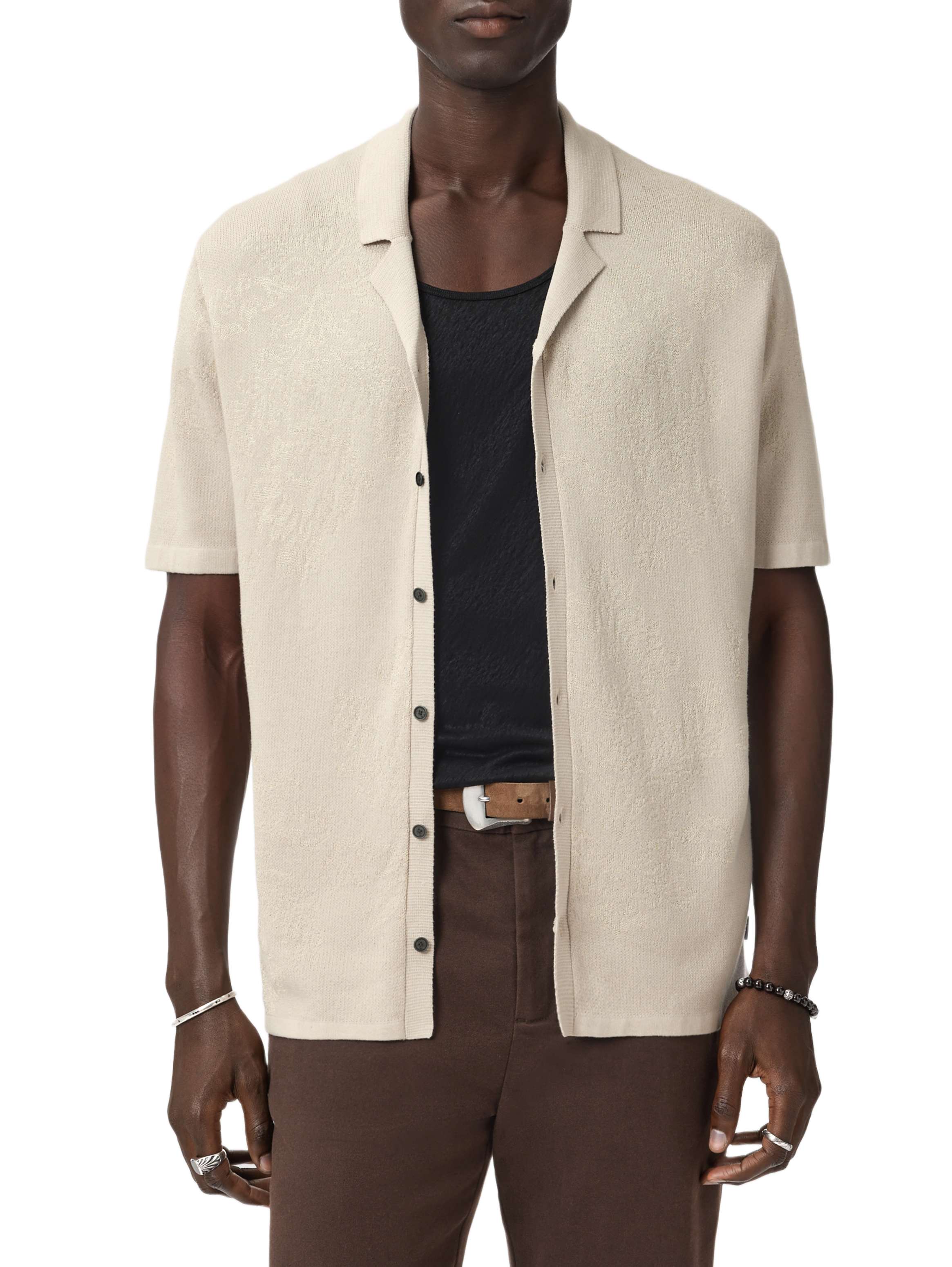 John Varvatos S/S Shirt, Almond