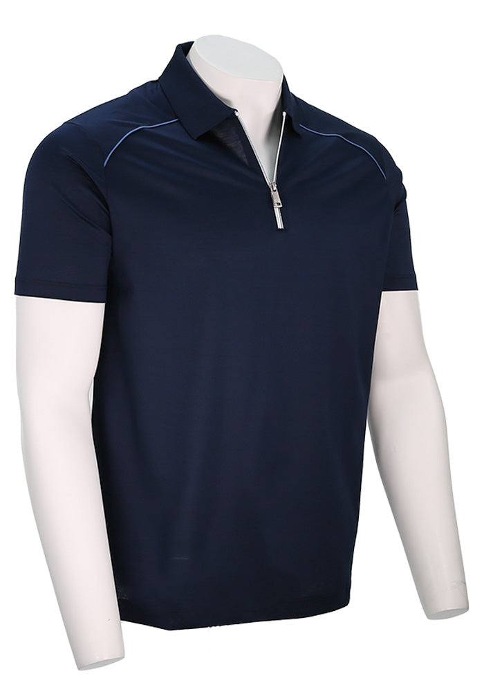 Paul & Shark Men's Shark Tag Double Mercerized Jersey Cotton Polo Shirt In Dark Navy Blue 25411320