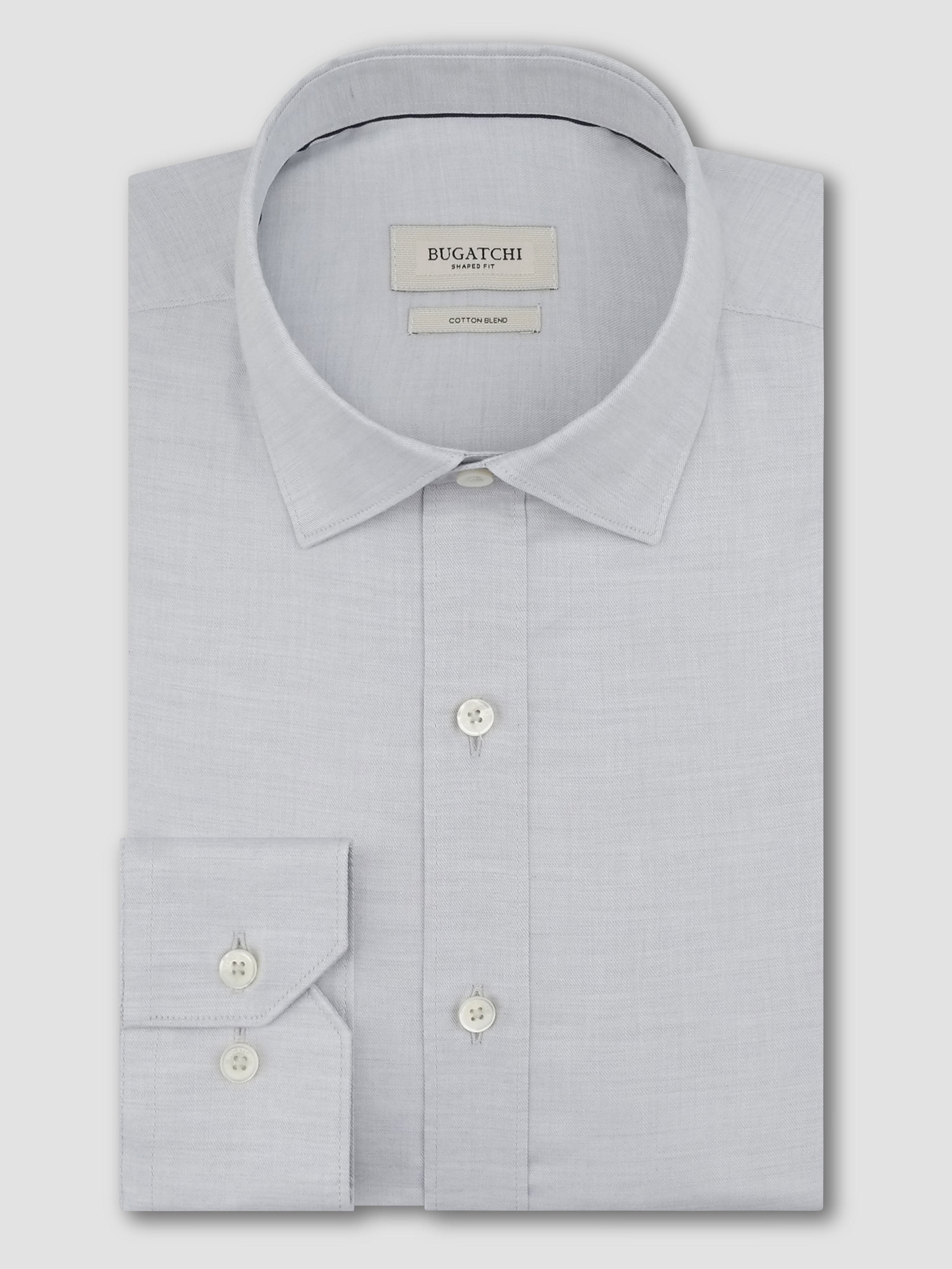 Bugatchi L/S Axel Shirt, Platinum