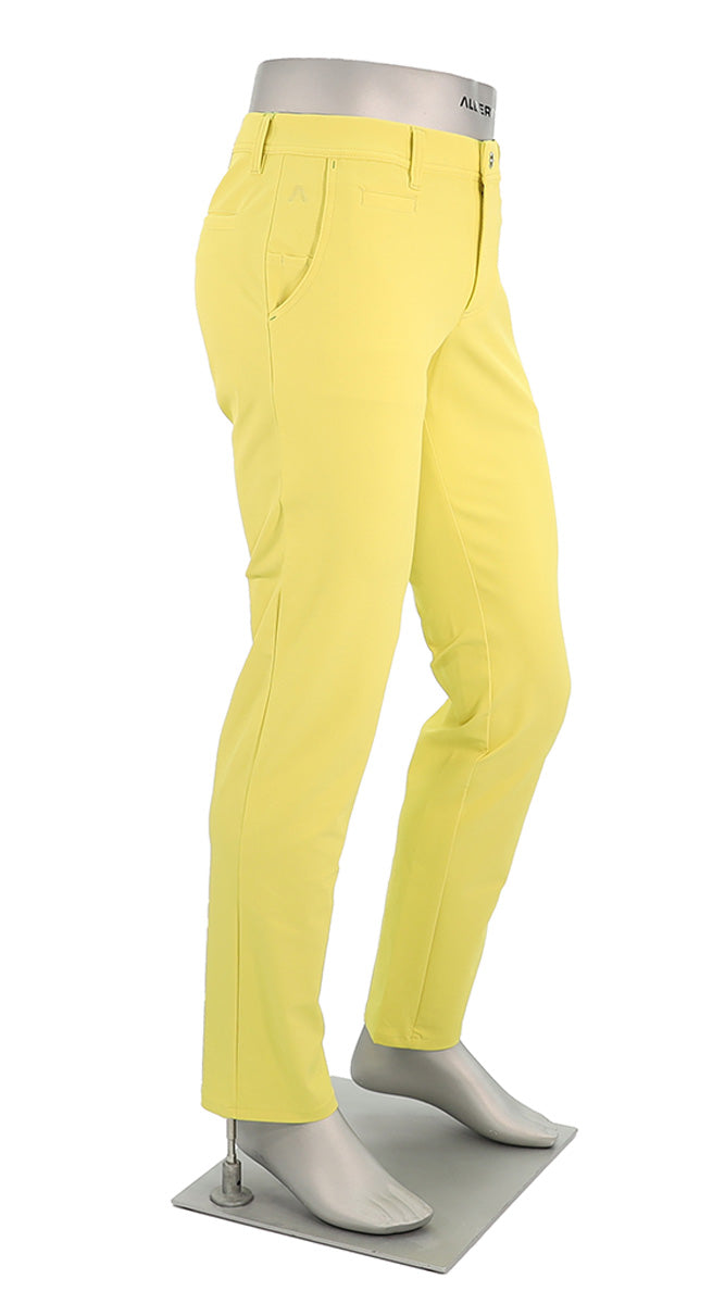 Alberto Rookie Golf 3X DRY Men’s Yellow Slim Fit Activewear Pants with Flat Front