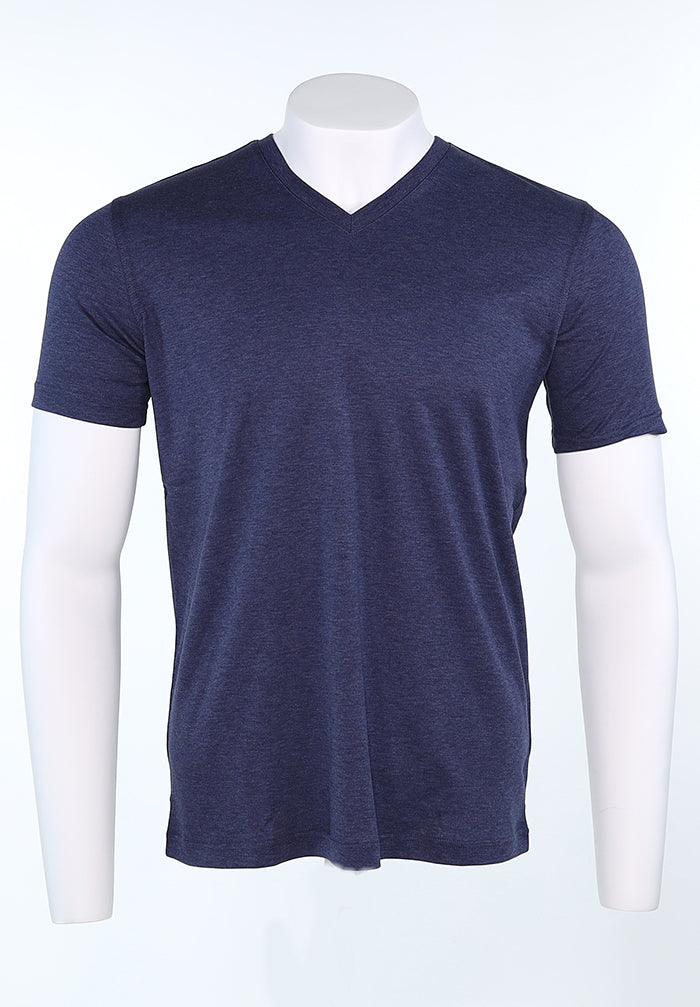 Raffi Aqua Cotton Noah V-Neck Tee in Ocean | Mondo Uomo Naples FL #Color_Ocean