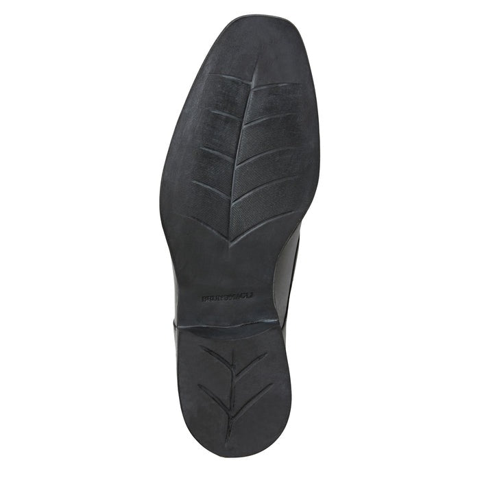 Bruno Magli Raging Men’s Black Leather Slip-On Shoe Rubber Sole