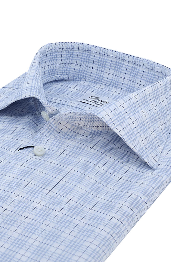 Stenstroms Blue Checked Twill Shirt