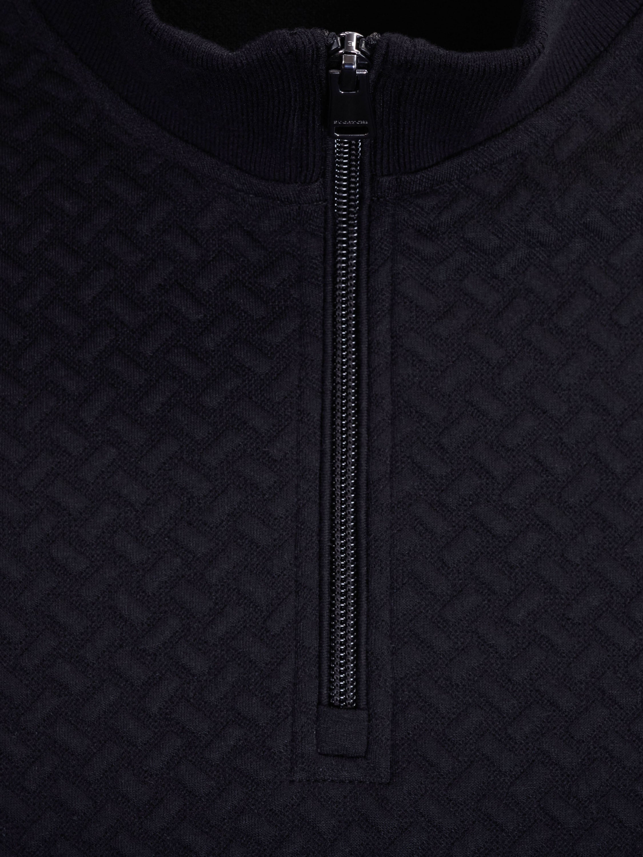Bugatchi L/S Quarter Zip Knit, Black