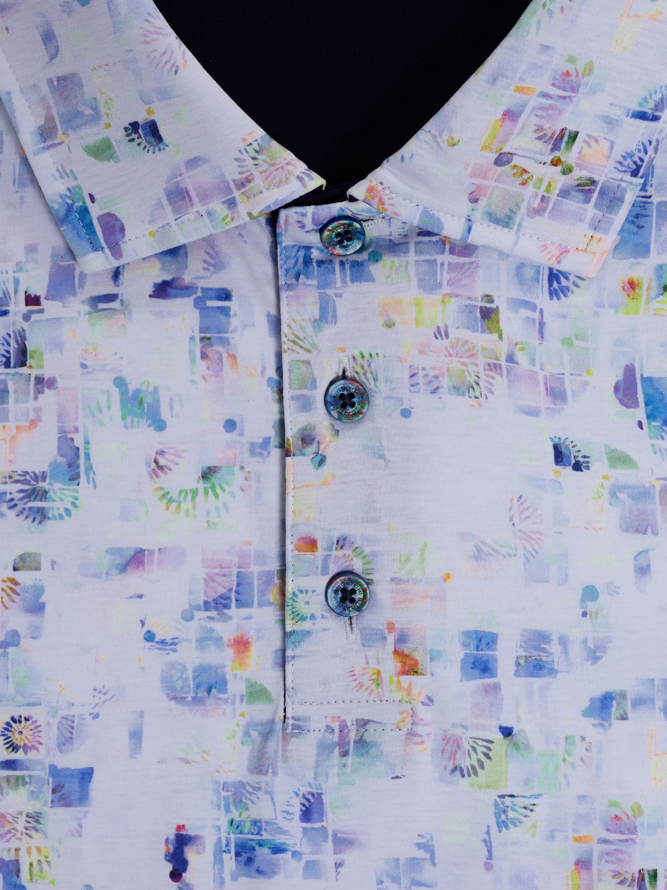 Bugatchi S/S Polo, Vista Blue