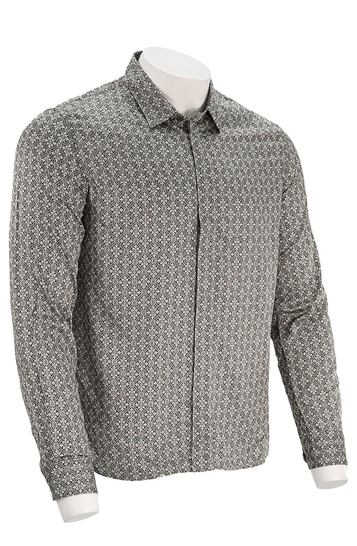 John Varvatos Rodney Men’s Foulard Print Long Sleeve Shirt Side Angle Rodney