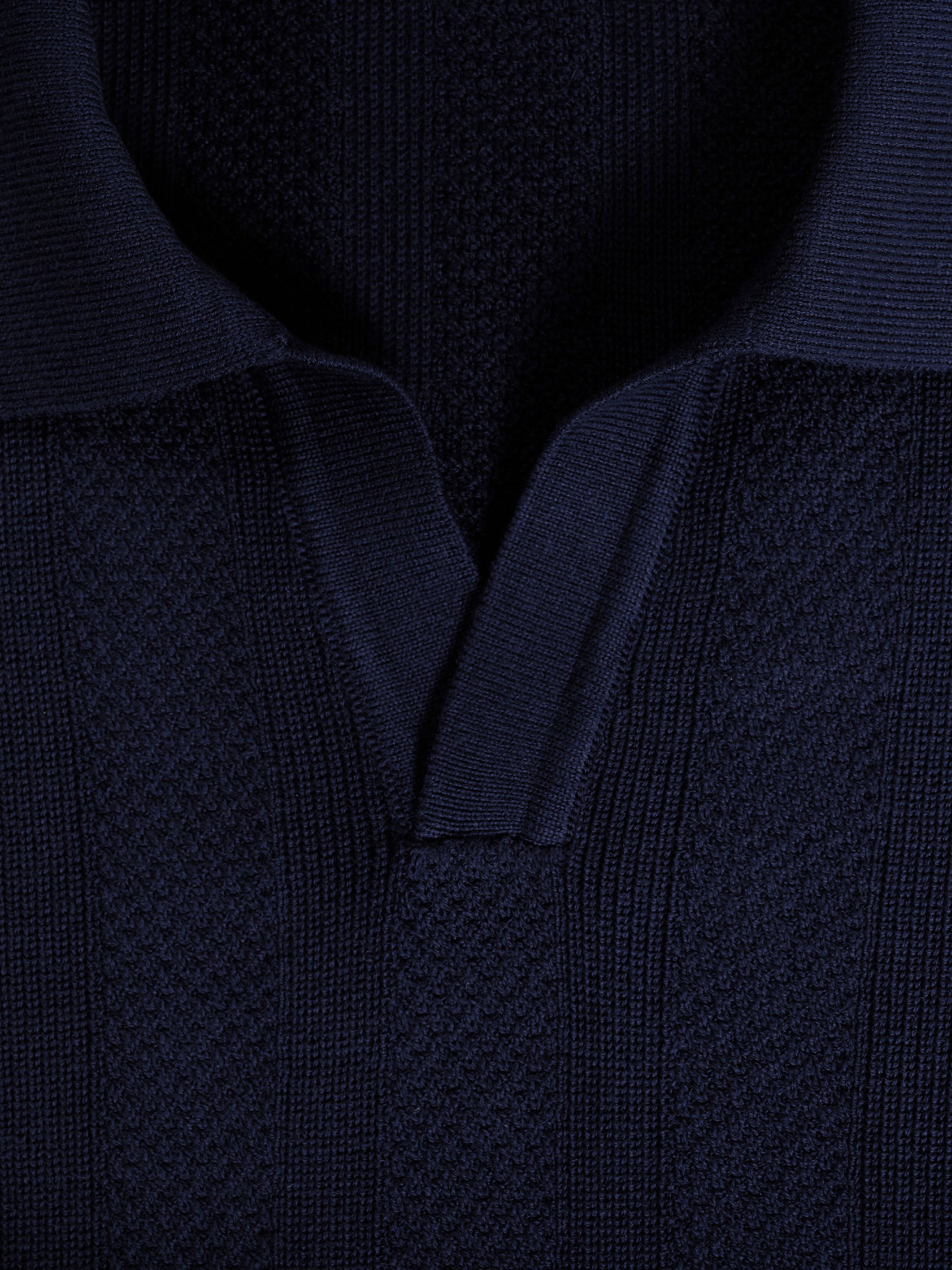 Bugatchi S/S Johnny Collar Sweater, Navy