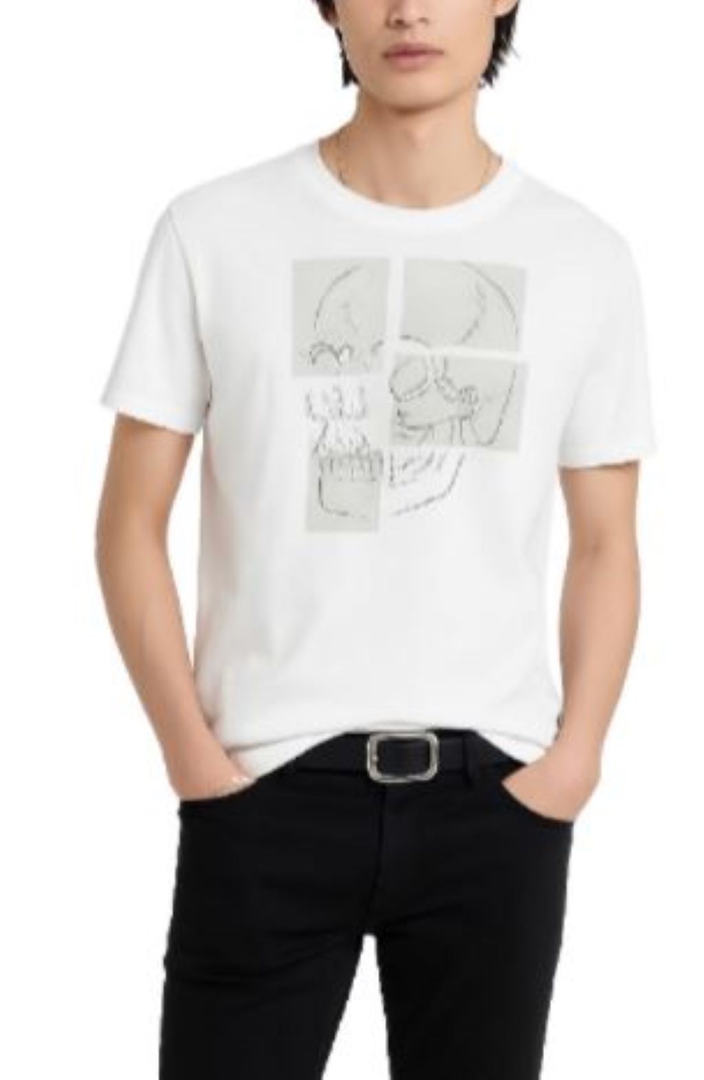 John Varvatos S/S Raw Edge T-Shirt, Salt