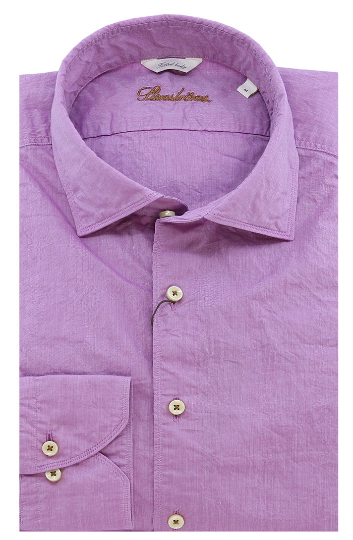 Stenstrom Men's L/S Linen Shirt In Purple- Mondo Uomo