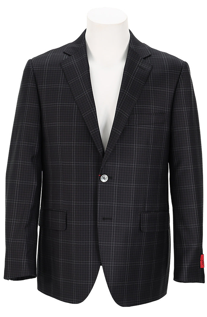 Byron Men’s Black Check Sport Coat with Contemporary Fit and Notched Lapels – Mondo Uomo