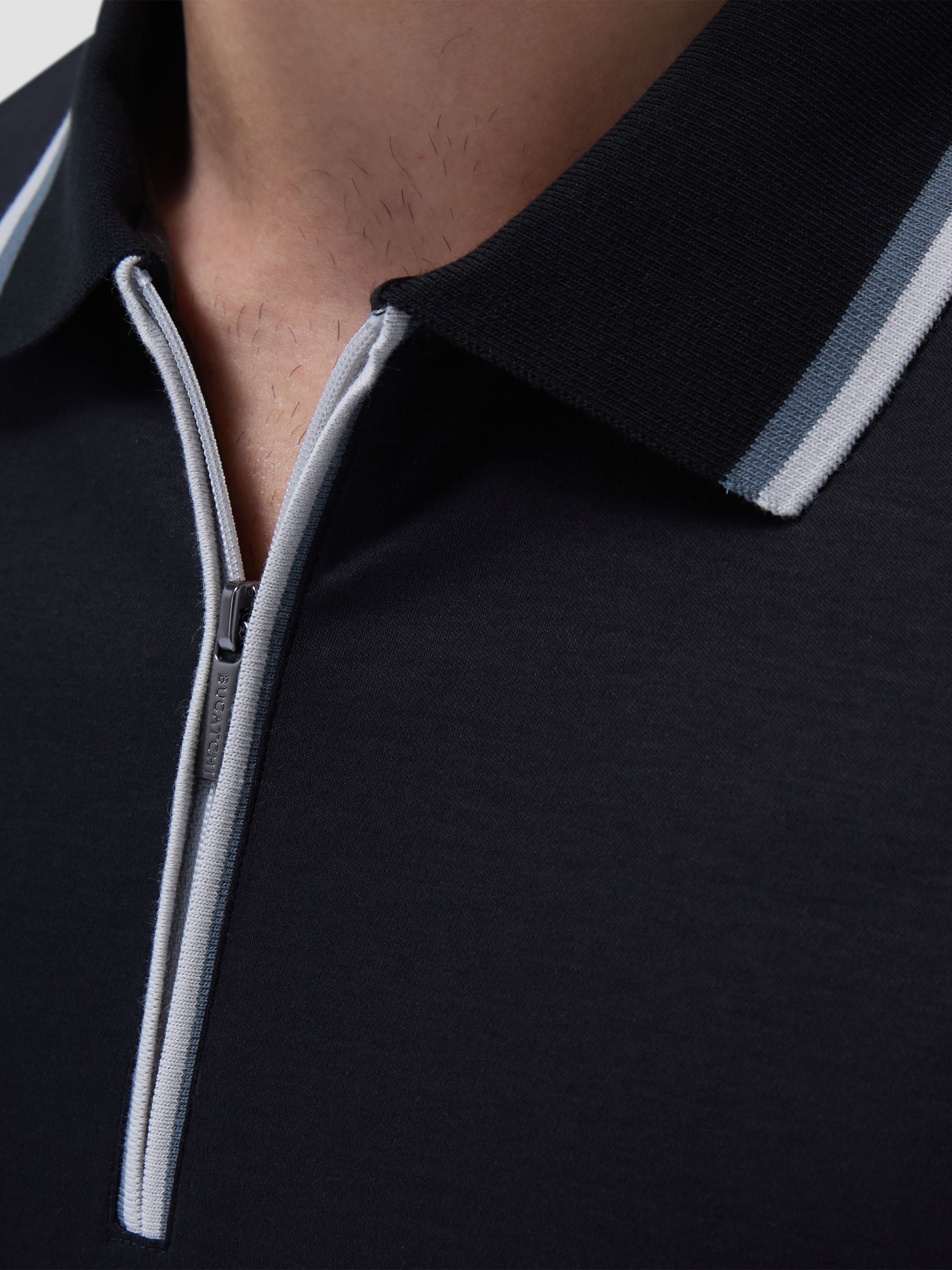 S/S Bugatchi Quarter Zip Polo