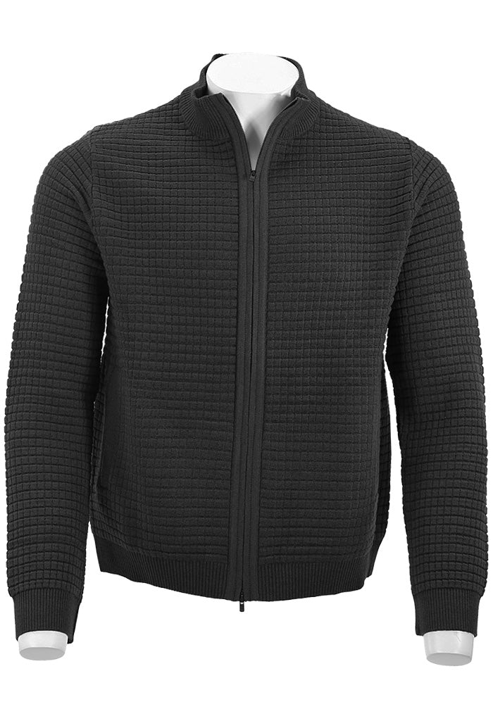 St. Croix Zip Cardigan, BLACK