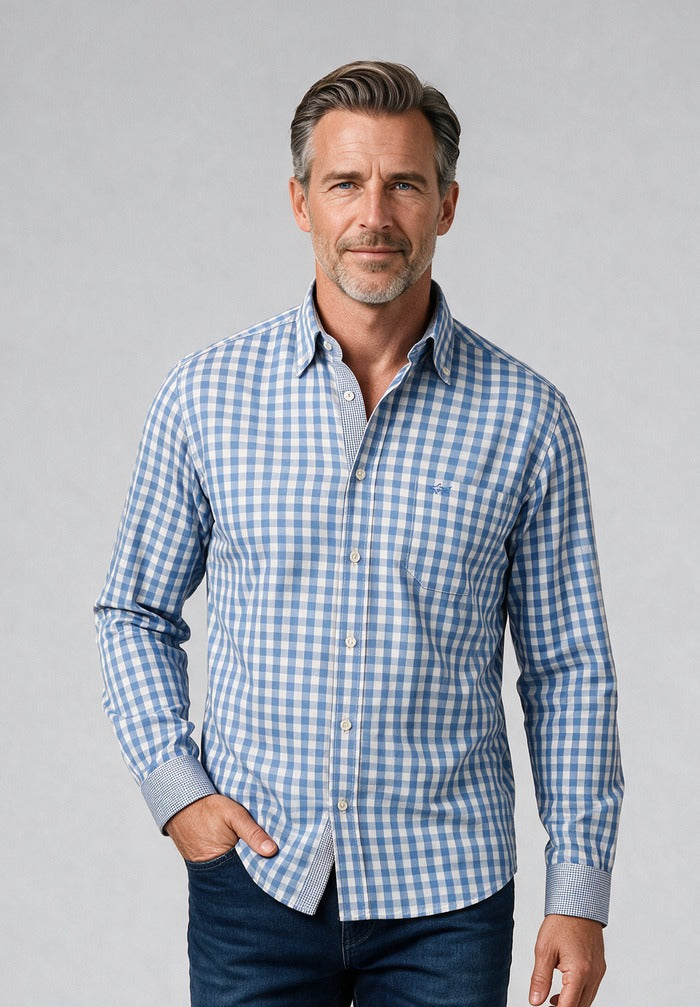 Paul and Shark Check Shirt — model detail