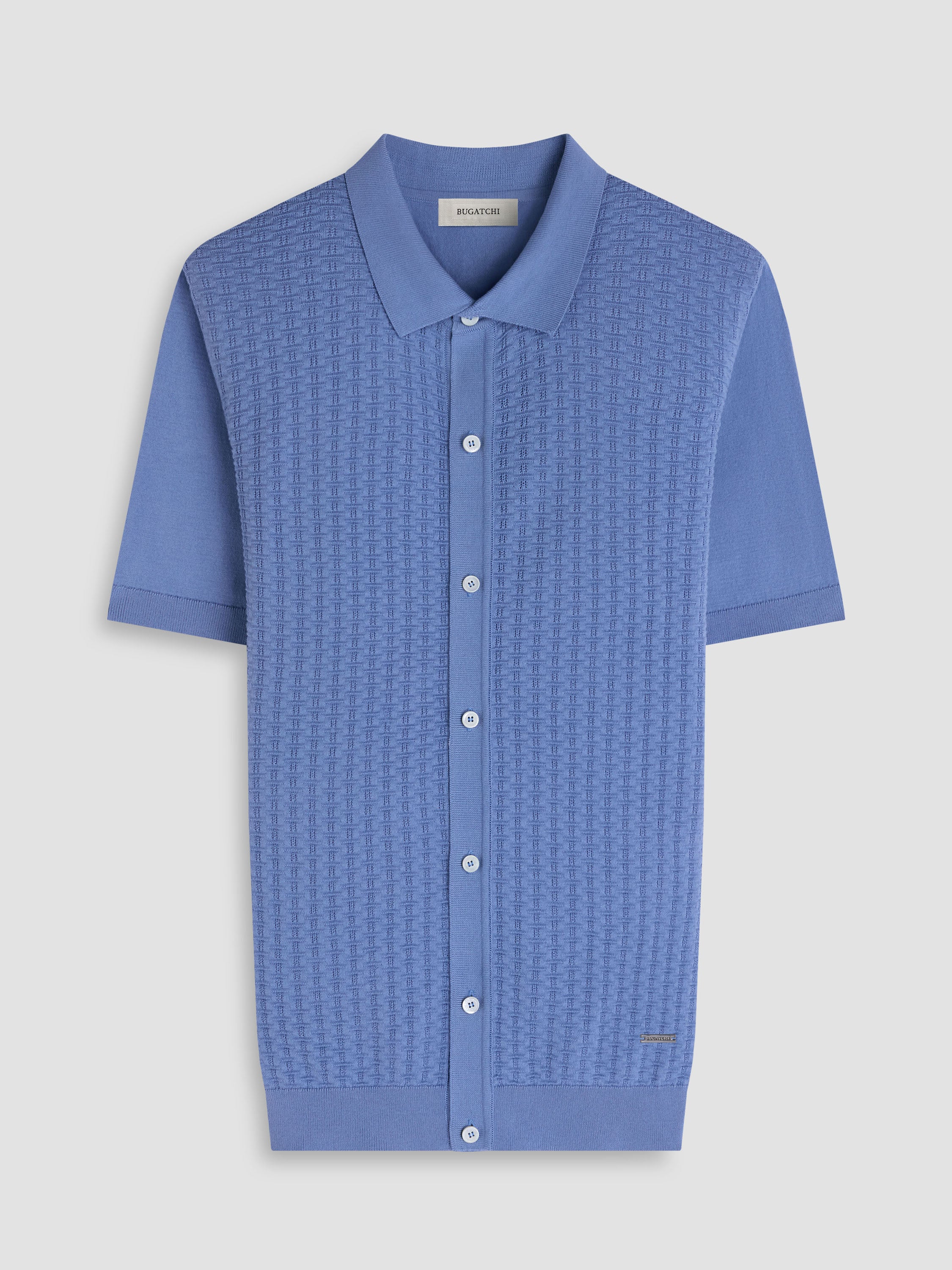 Bugatchi S/S Full Button Shirt, Air Blue