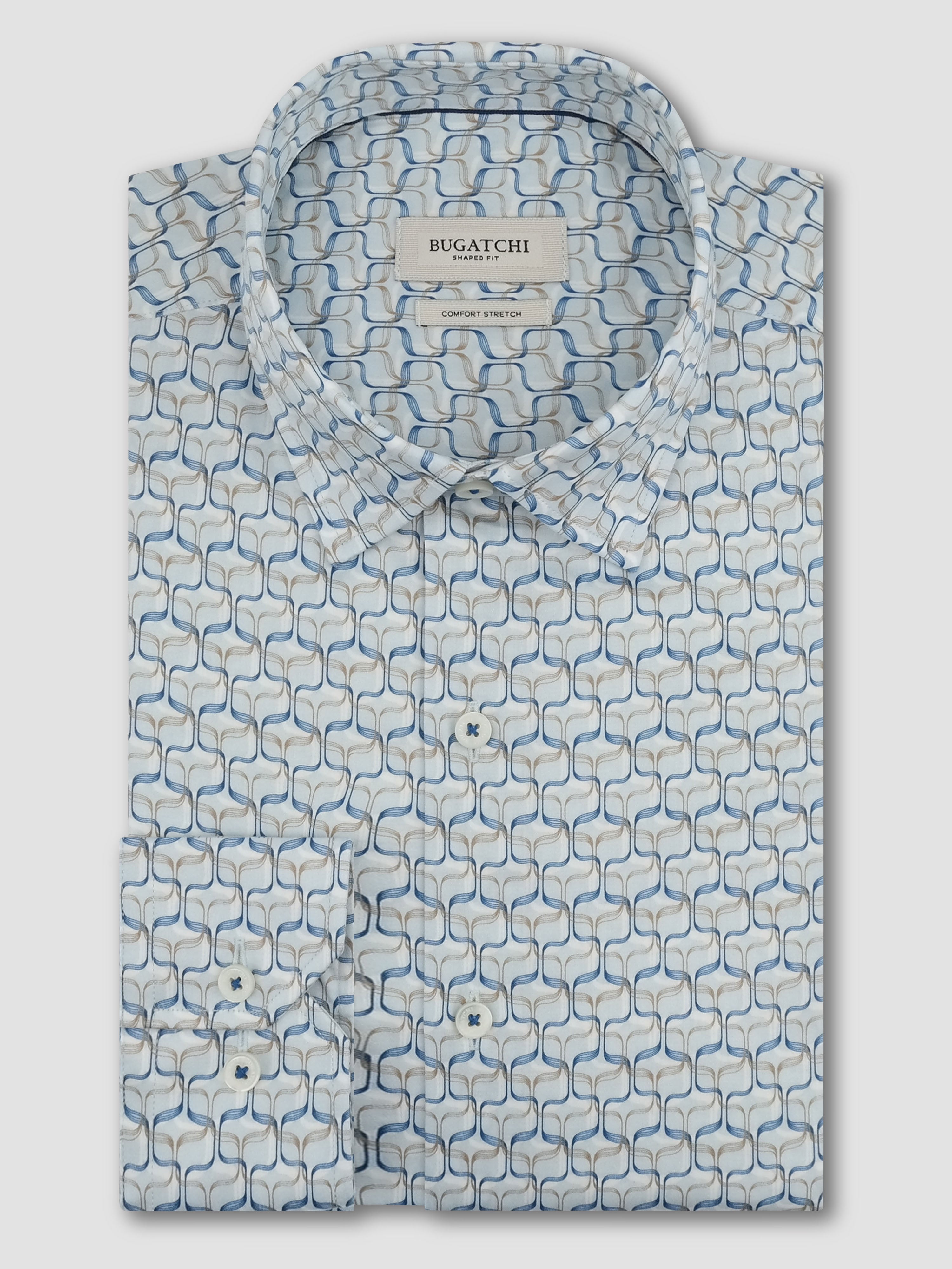 Bugatchi L/S Julian Shirt, Hazy Blue