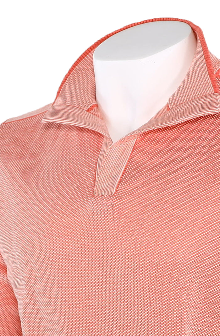 St. Croix Open Mock Crystal Stitch Sweater, WATERMELON/WHTE