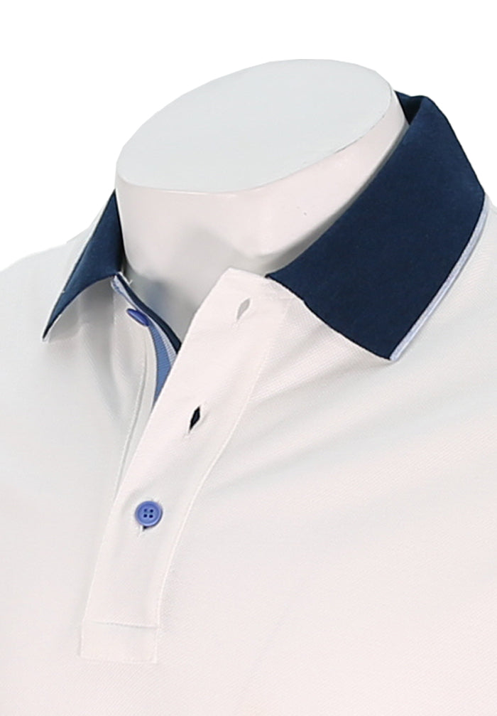 Paul & Shark Men's S/S Polo In Crisp White Close Up
