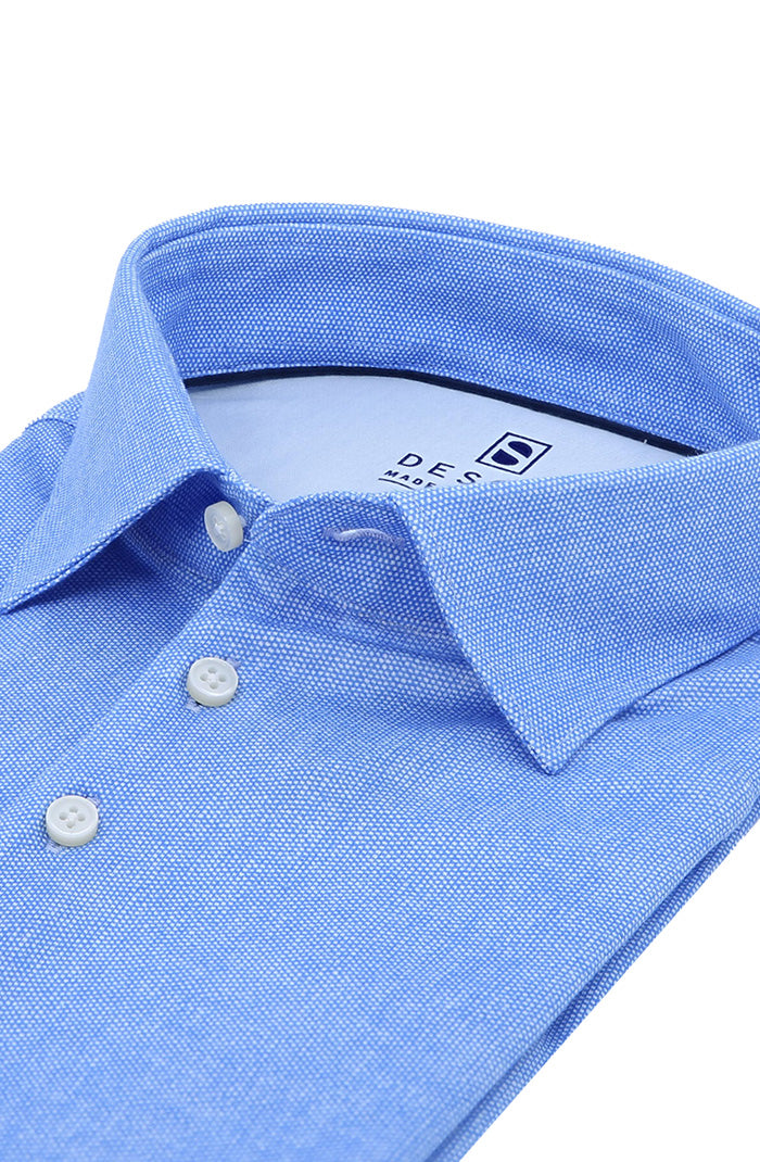 Desoto Men's S/S Polo In Light Blue Close Up 830-37-3