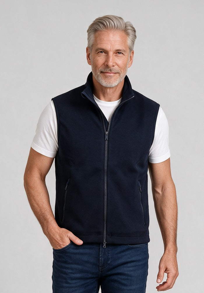 Techno Fleece Gilet, Navy — model detail