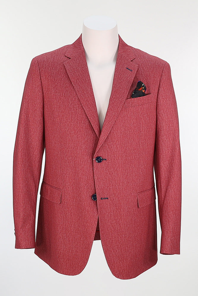 7 Downie St. Men’s Red Wool Sports Coat Modern Fit with Pocket Square – Mondo Uomo