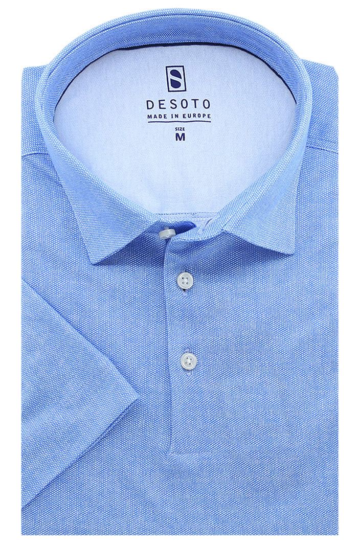 Desoto Men's Summer Journey Polo In Light Blue - Mondo Uomo