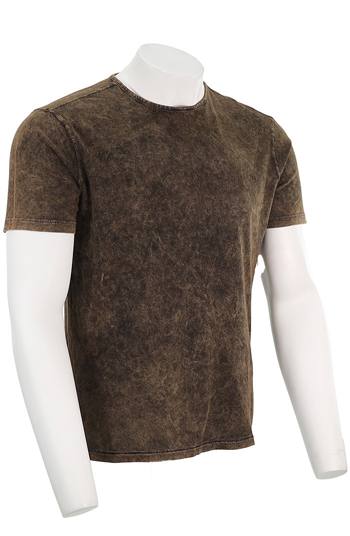 John Varvatos Gould Short Sleeve Crew Neck For Men In Sienna Brown Angled View K6763R24-CMA1B