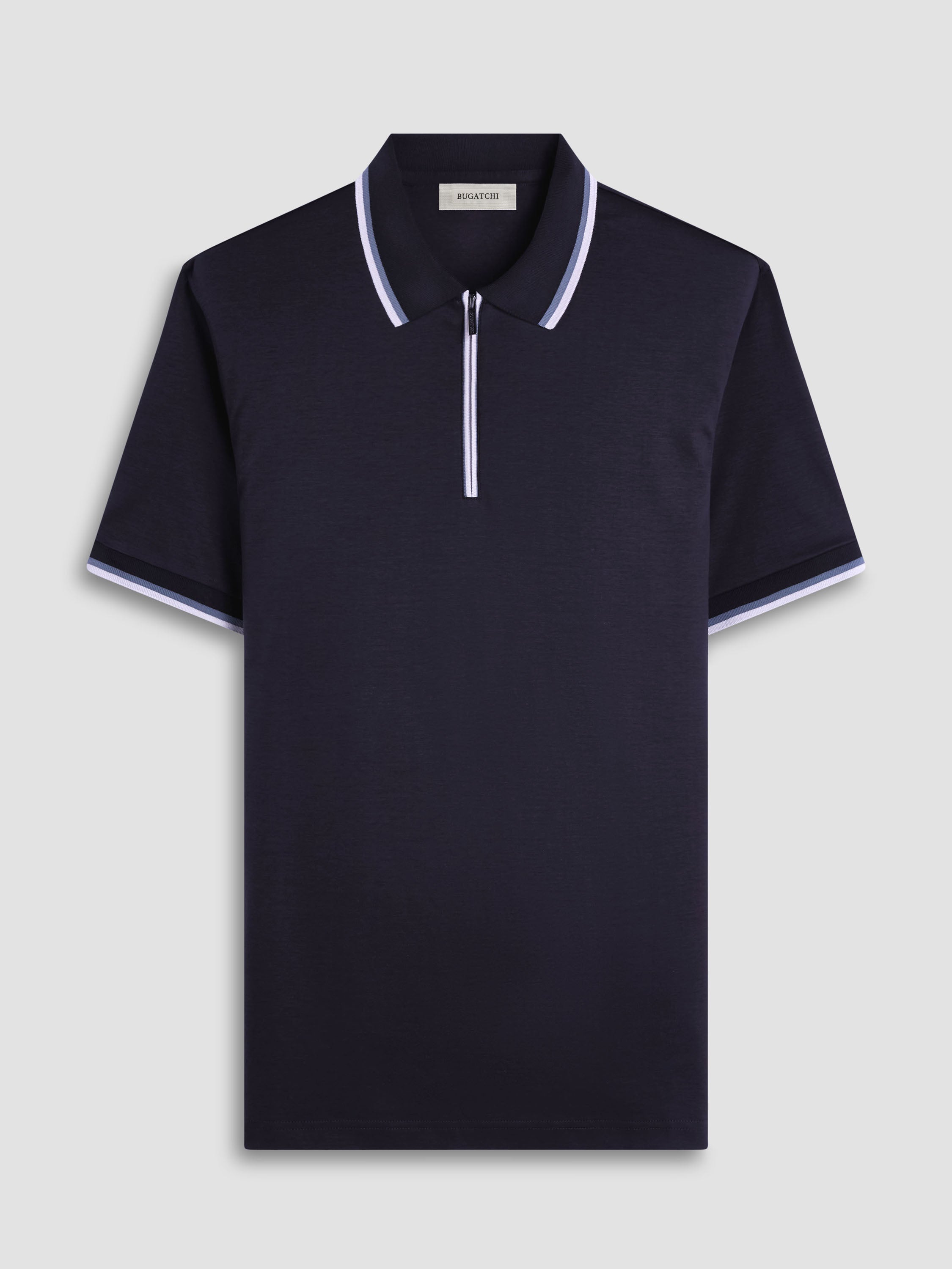 S/S Bugatchi Quarter Zip Polo