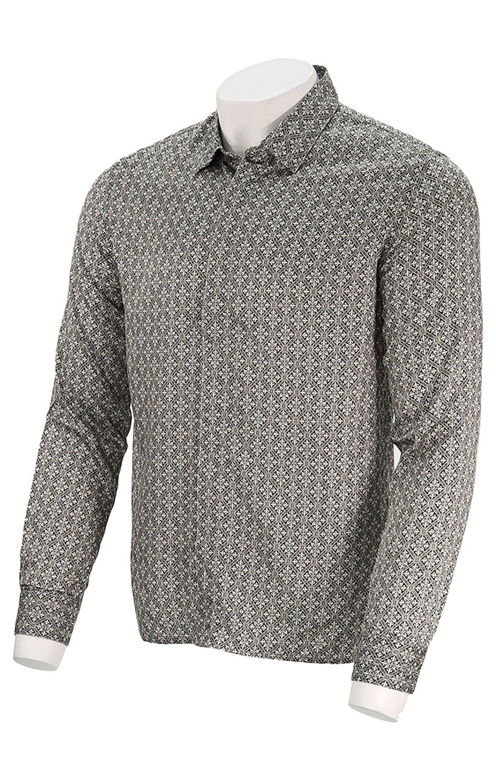 John Varvatos Rodney Men’s Foulard Print Long Sleeve Shirt Side Angle – Mondo Uomo