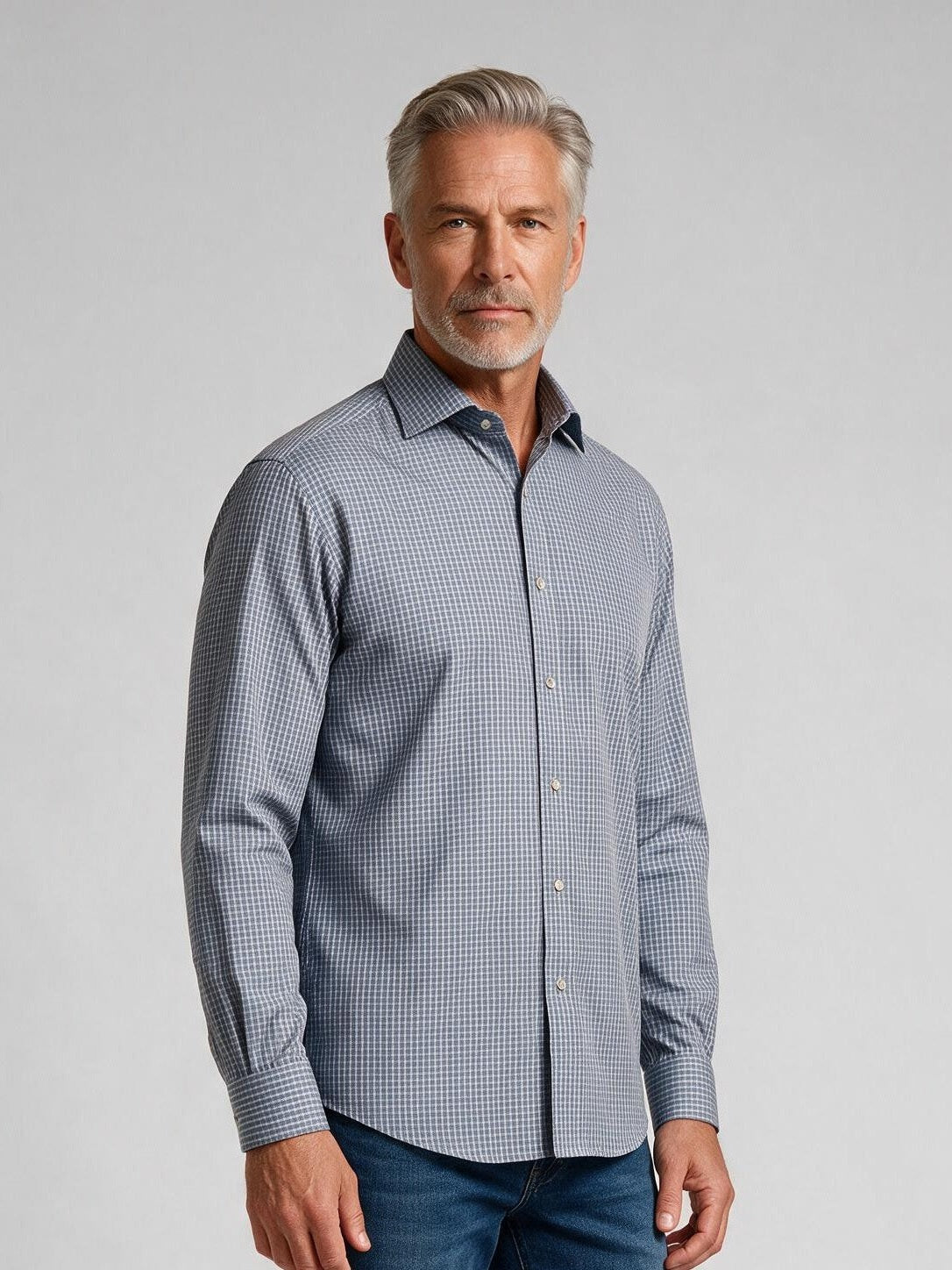 Bugatchi Ooohcotton L/S Devon Shirt, Slate, detail | Mondo Uomo Naples FL
