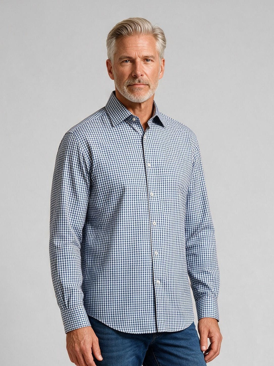 Bugatchi Ooohcotton L/S James Shirt, Navy, fabric detail | Mondo Uomo Naples FL