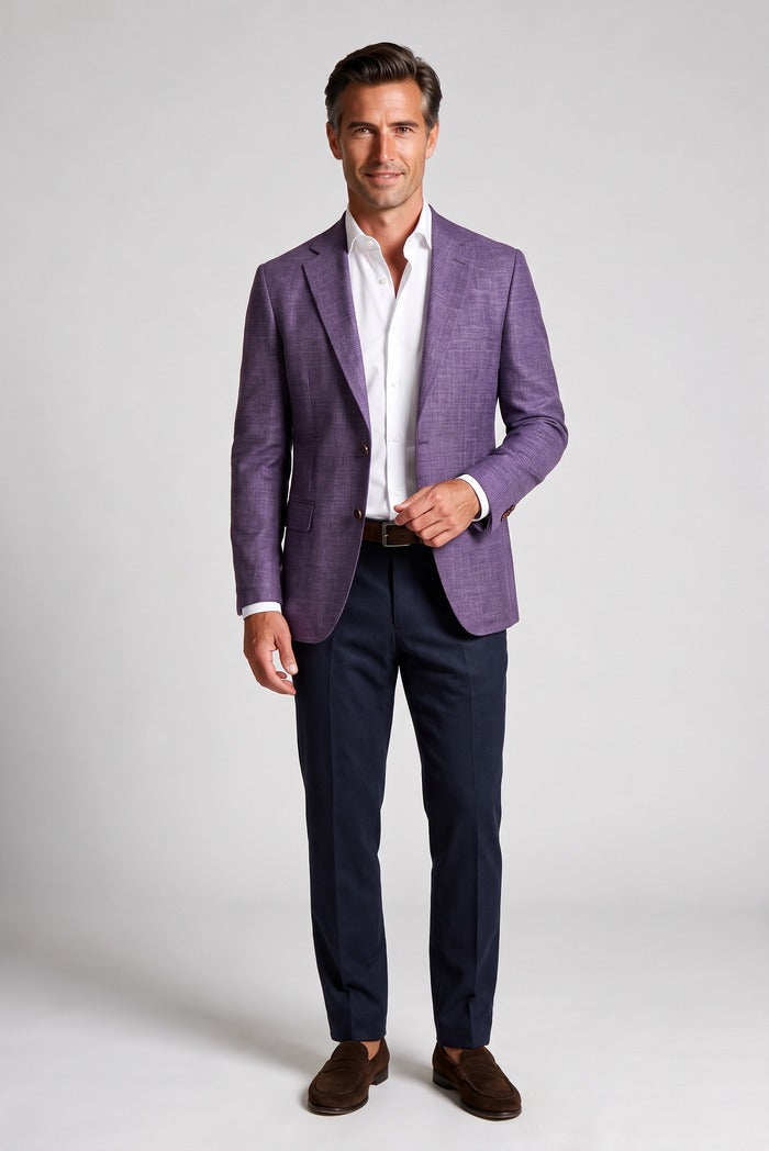 Jack Victor Conway Wool Sport Coat, Plum – view 5