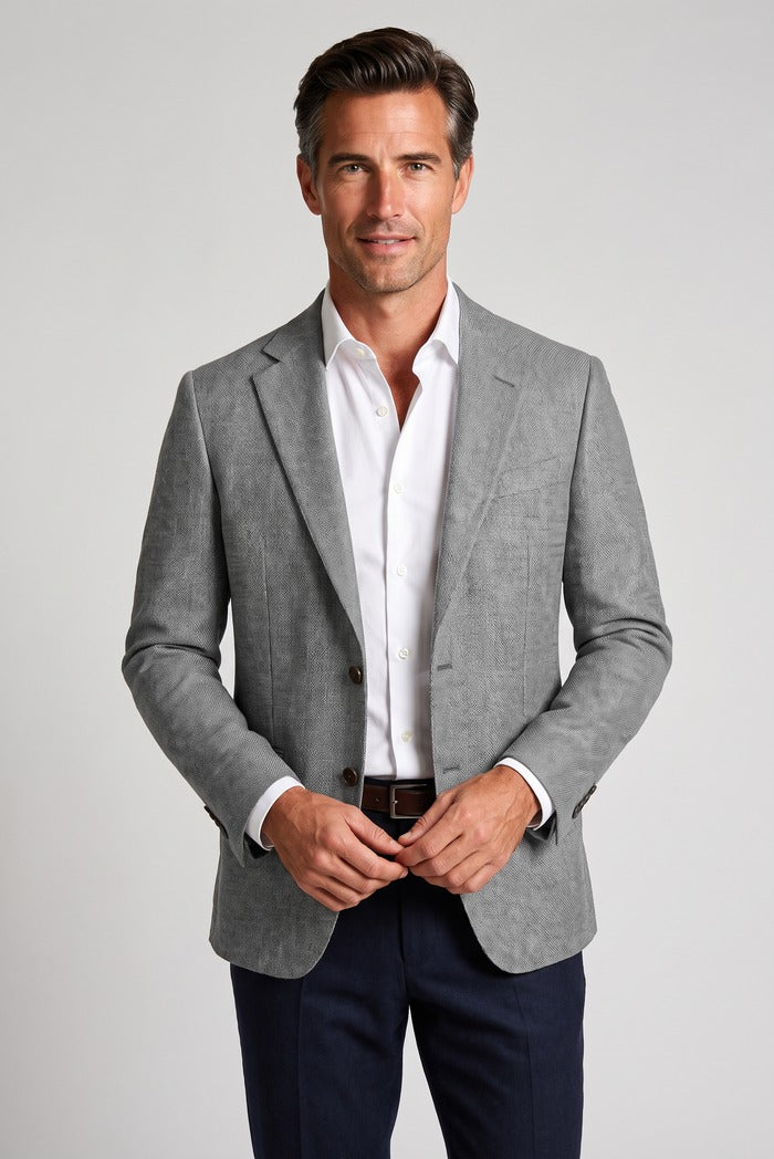 Jack Victor Conway Textured Wool Sport Coat, Grey – view 2