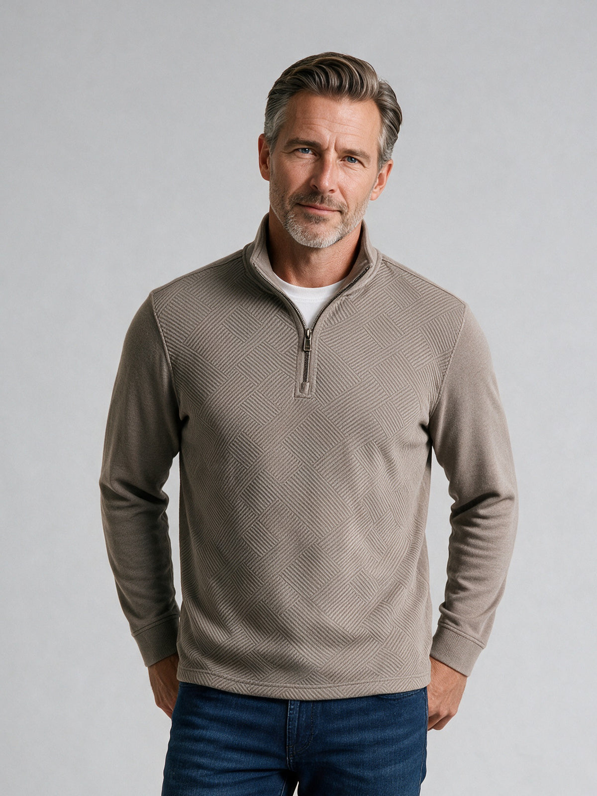 Bugatchi Soft Touch Quarter-Zip Knit, Walnut – view 2
