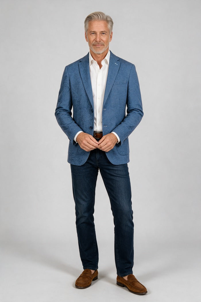 7 Downie Ludlow Donegal Knit Sport Coat, Navy – view 5