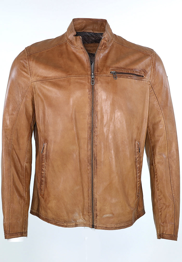 Milestone Marco Leather Tan jacket