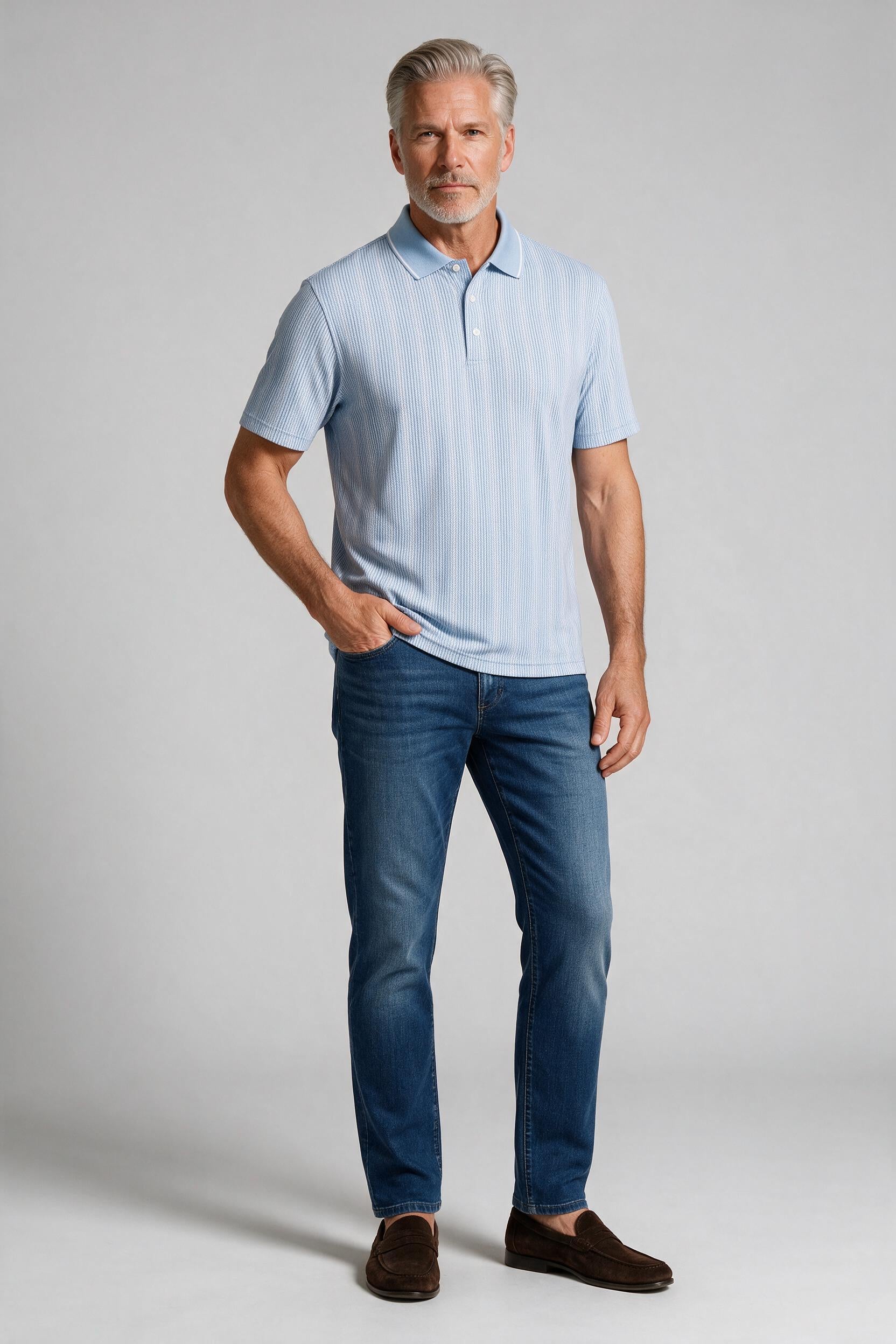 Bugatchi S/S Harlan Polo, Sky | Mondo Uomo Naples FL