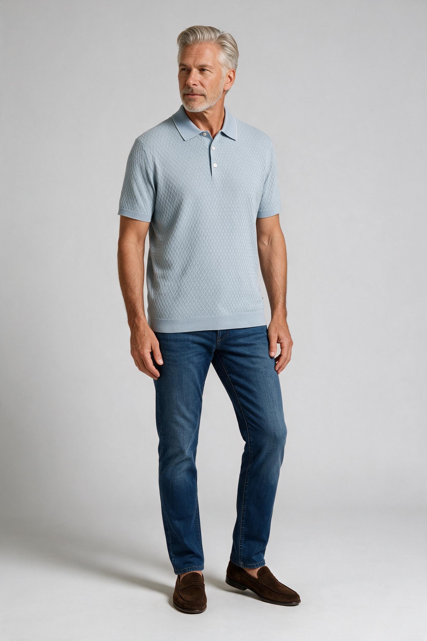 Bugatchi S/S Polo Sweater, Steel | Mondo Uomo Naples FL