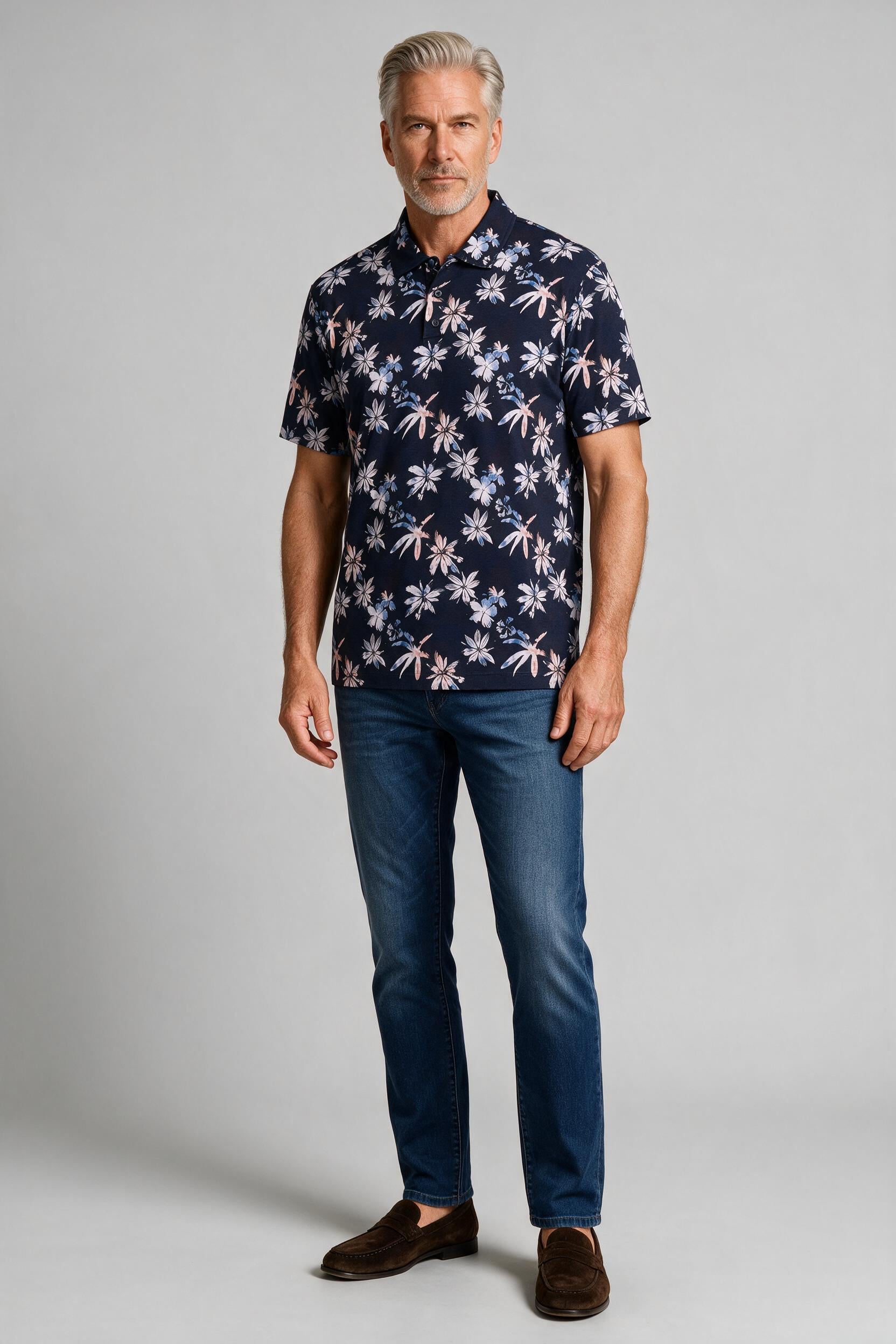 Bugatchi S/S Hendrix Polo, Navy | Mondo Uomo Naples FL